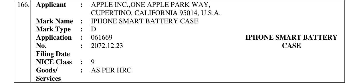 Original bulletin entry for IPHONE SMART BATTERY CASE