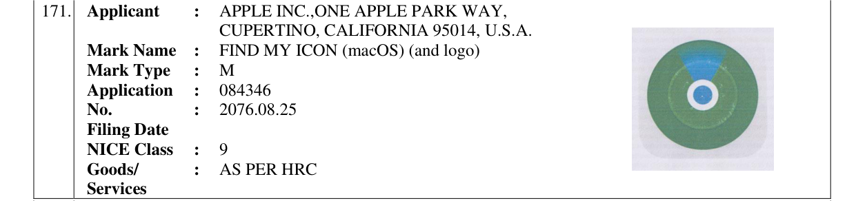 Original bulletin entry for FIND MY ICON (macOS) (and logo)