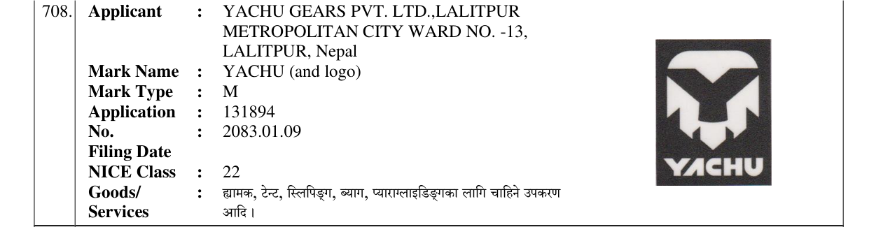 Original bulletin entry for YACHU (and logo)