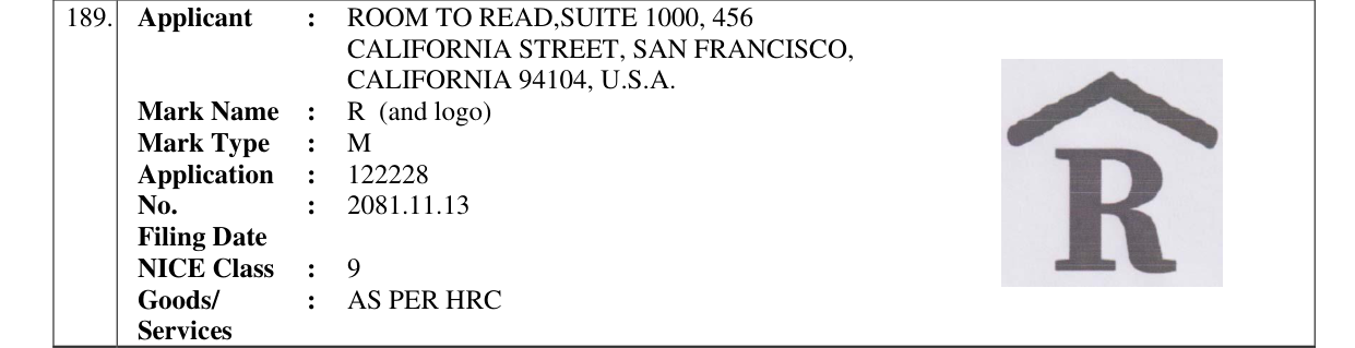 Original bulletin entry for R (and logo)