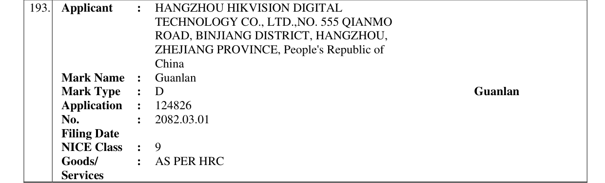 Original bulletin entry for Guanlan