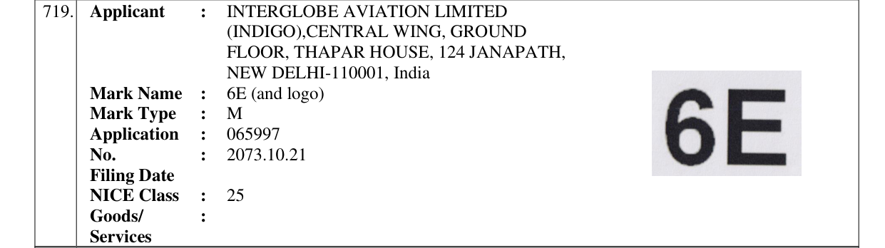 Original bulletin entry for 6E (and logo)