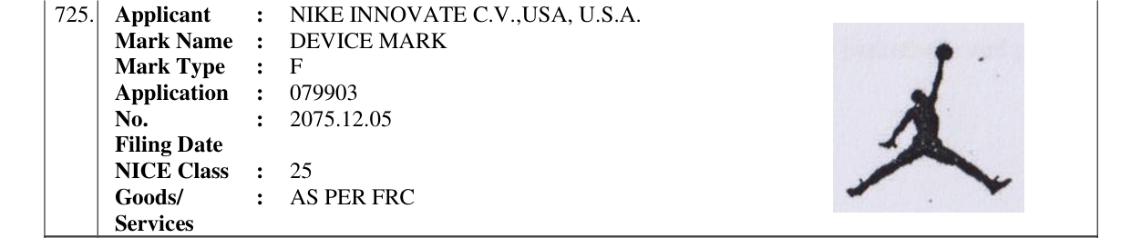 Original bulletin entry for DEVICE MARK