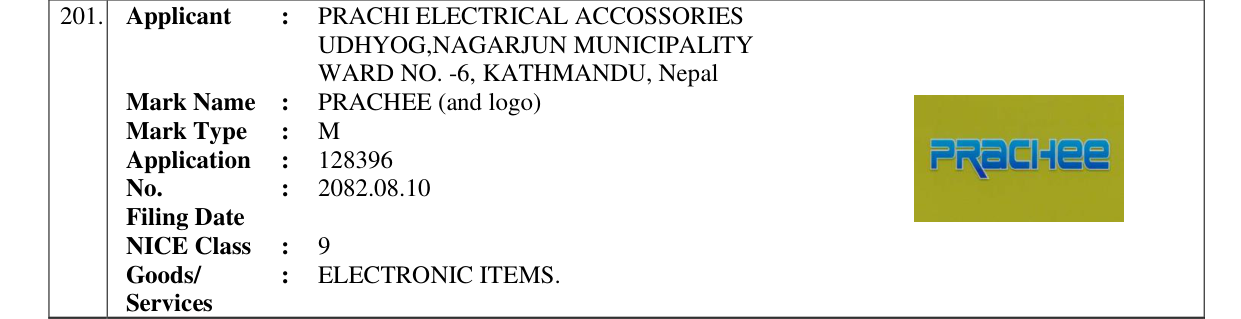 Original bulletin entry for PRACHEE (and logo)