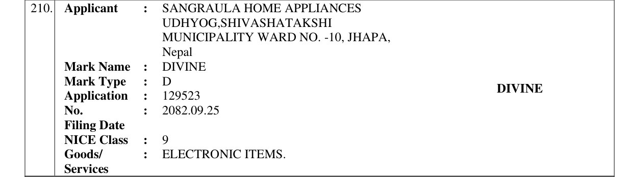Original bulletin entry for DIVINE
