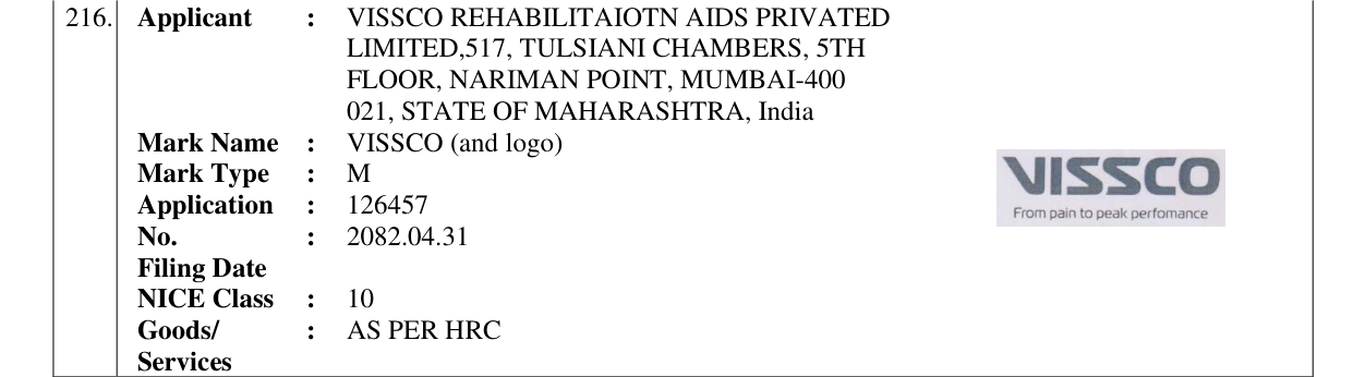 Original bulletin entry for VISSCO (and logo)