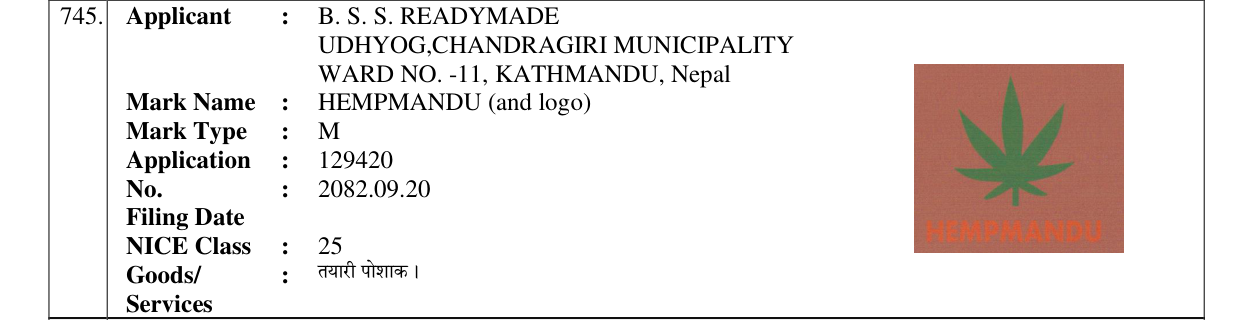 Original bulletin entry for HEMPMANDU (and logo)