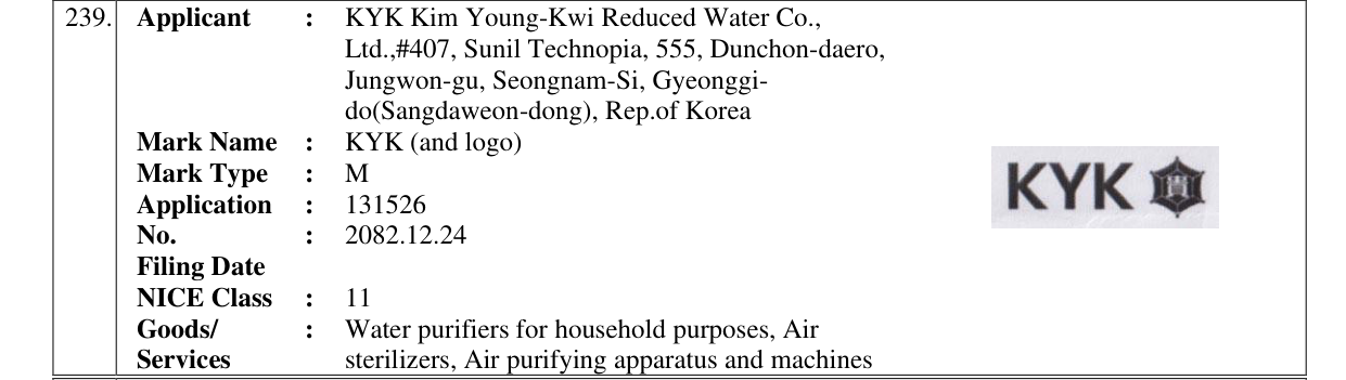 Original bulletin entry for KYK (and logo)
