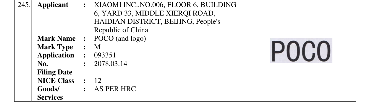 Original bulletin entry for POCO (and logo)