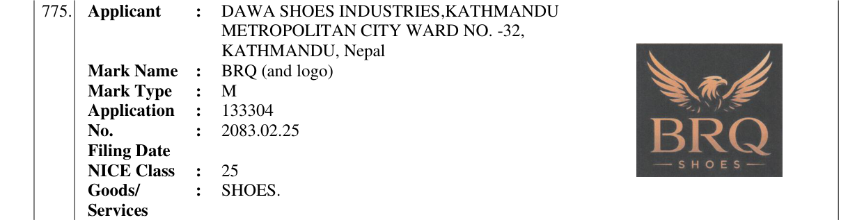 Original bulletin entry for BRQ (and logo)