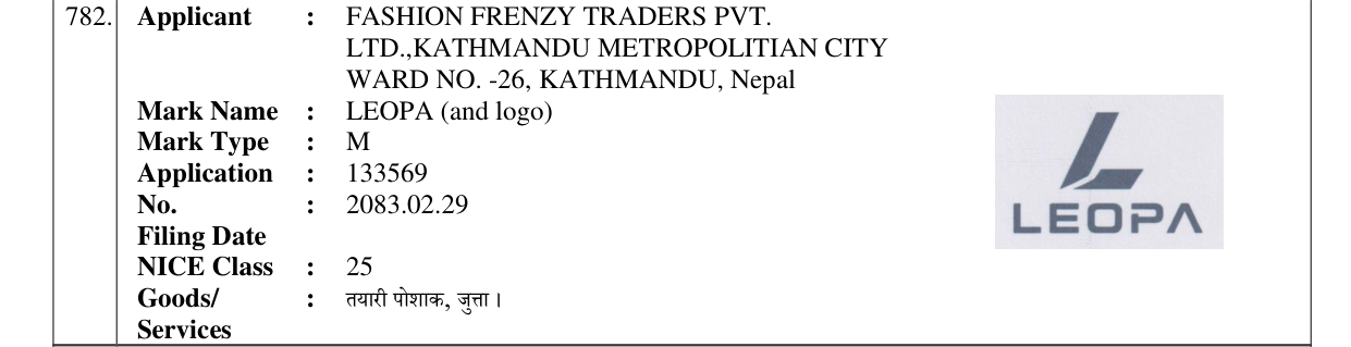 Original bulletin entry for LEOPA (and logo)