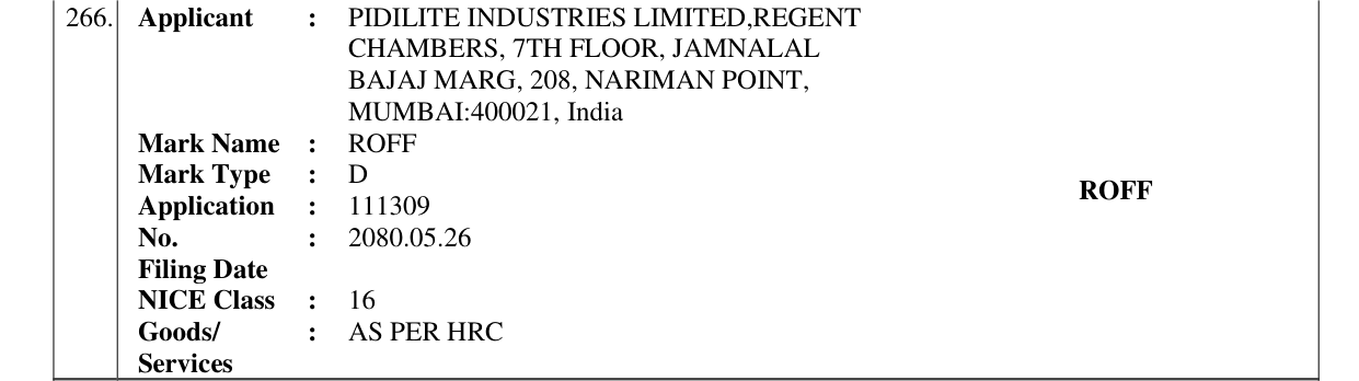 Original bulletin entry for ROFF