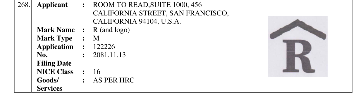 Original bulletin entry for R (and logo)