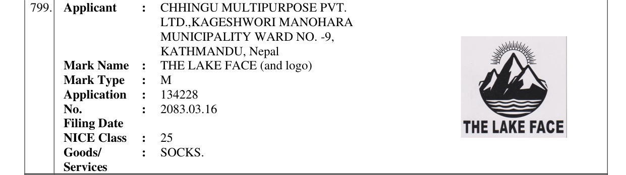 Original bulletin entry for THE LAKE FACE (and logo)