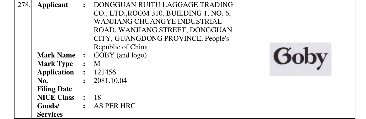 Original bulletin entry for GOBY (and logo)