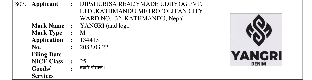 Original bulletin entry for YANGRI (and logo)