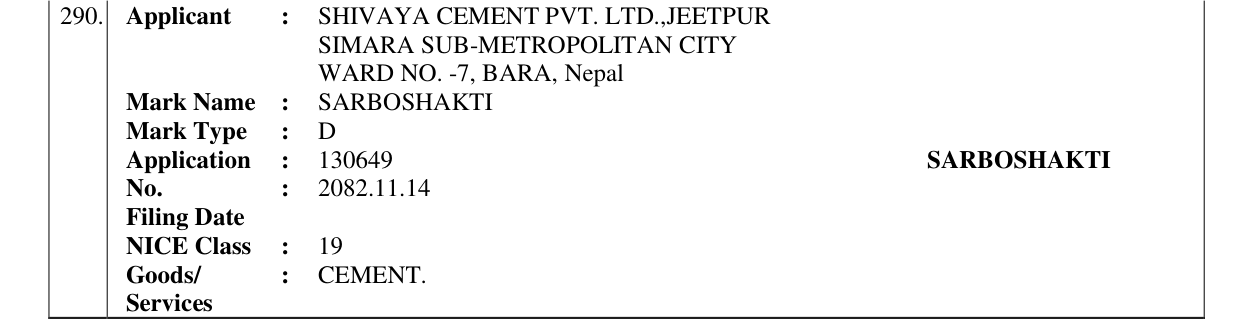 Original bulletin entry for SARBOSHAKTI