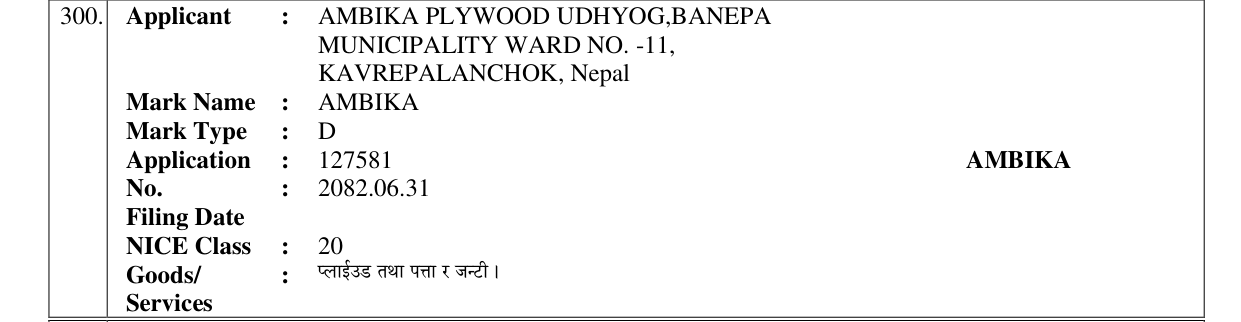 Original bulletin entry for AMBIKA