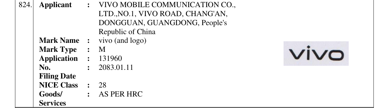 Original bulletin entry for vivo (and logo)