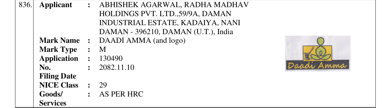 Original bulletin entry for DAADI AMMA (and logo)