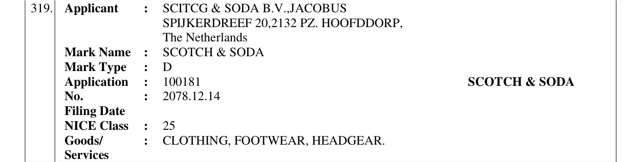 Original bulletin entry for SCOTCH & SODA