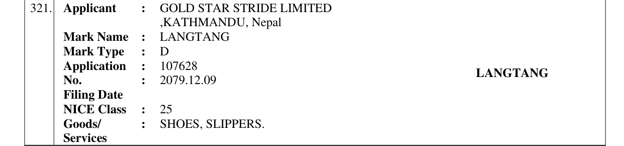 Original bulletin entry for LANGTANG