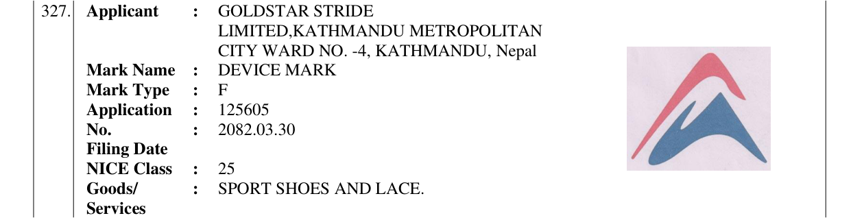 Original bulletin entry for DEVICE MARK
