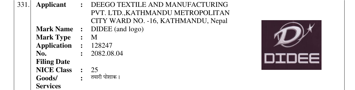 Original bulletin entry for DIDEE (and logo)