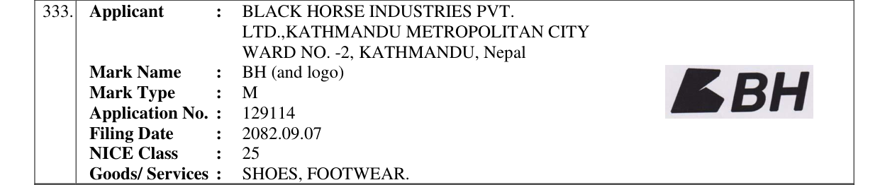 Original bulletin entry for BH (and logo)