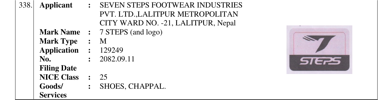 Original bulletin entry for 7 STEPS (and logo)