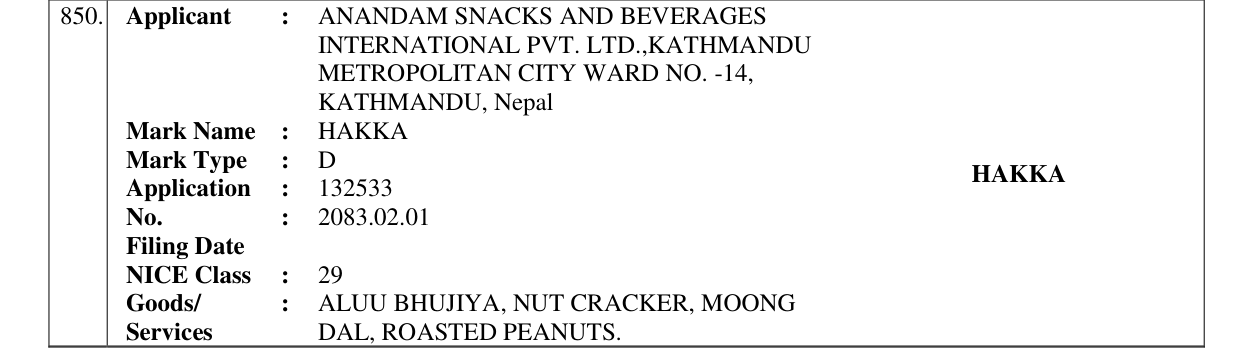 Original bulletin entry for HAKKA
