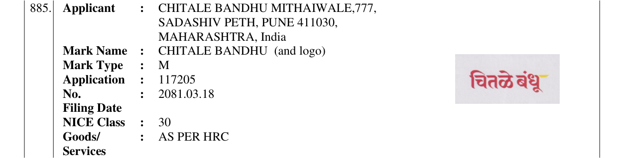 Original bulletin entry for CHITALE BANDHU (and logo)