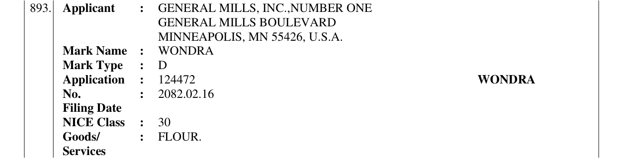 Original bulletin entry for WONDRA