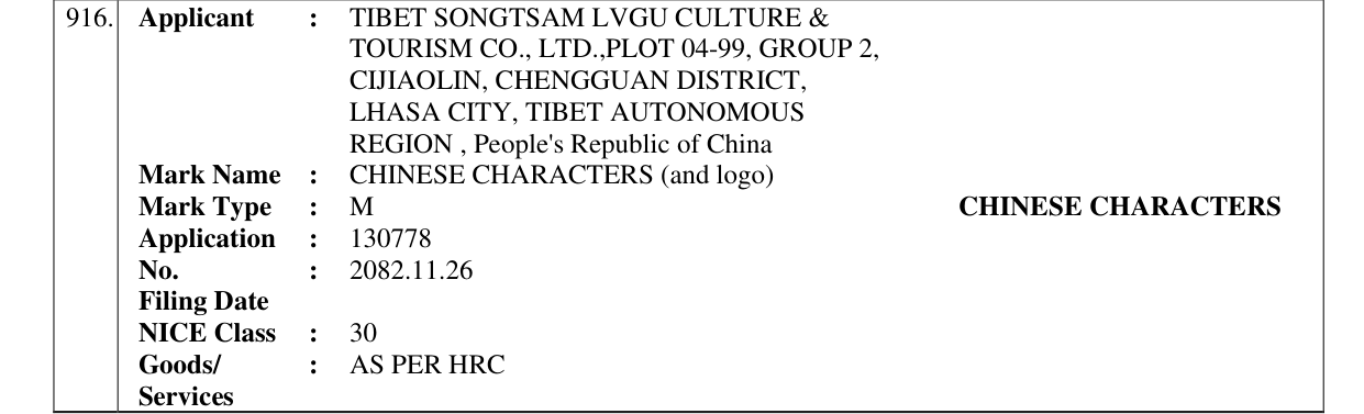 Original bulletin entry for CHINESE CHARACTERS (and logo)