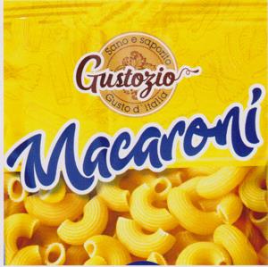 GUSTOZIO MACARONI (and logo) trademark logo