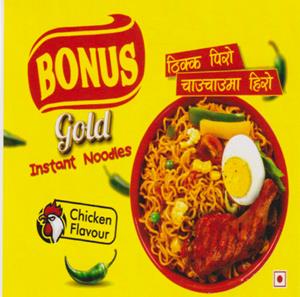 BONUS GOLD INSTANT NOODLES (and logo) trademark logo