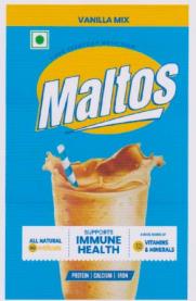 MALTOS VANILLA MIX (and logo) trademark logo