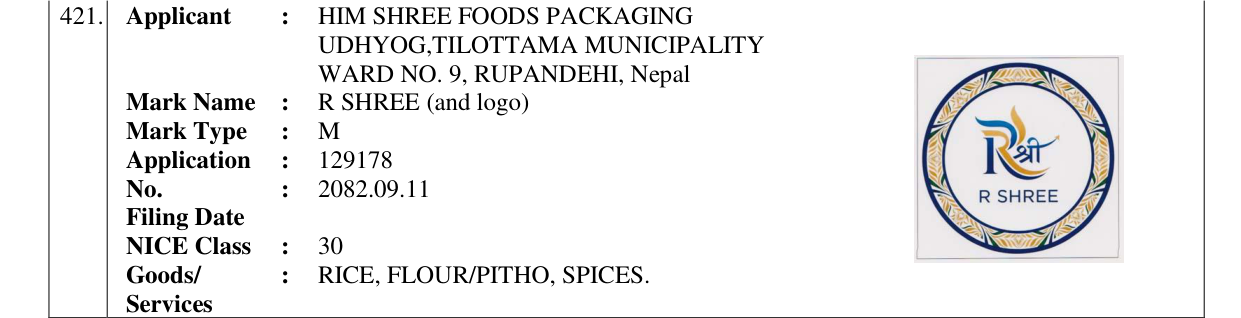 Original bulletin entry for R SHREE (and logo)