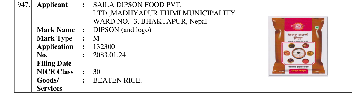 Original bulletin entry for DIPSON (and logo)