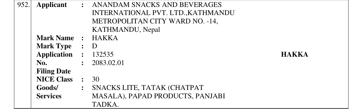 Original bulletin entry for HAKKA