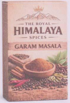 THE ROYAL HIMALAYA SPICES (and logo) trademark logo