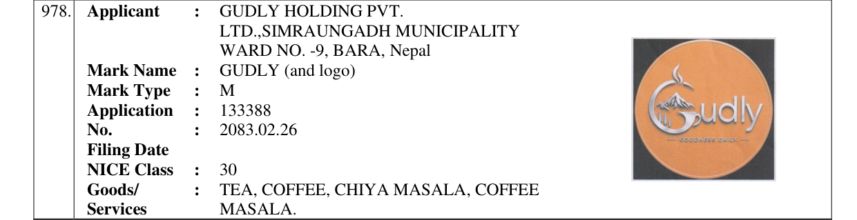 Original bulletin entry for GUDLY (and logo)