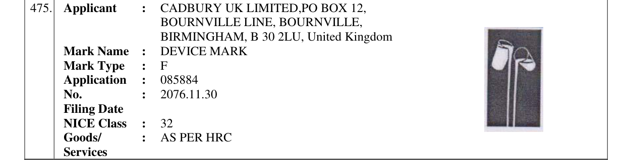 Original bulletin entry for DEVICE MARK