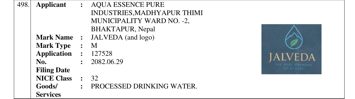 Original bulletin entry for JALVEDA (and logo)