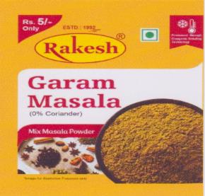 RAKESH (and logo) trademark logo