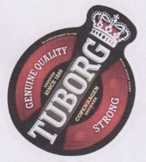 TUBORG STRONG (and logo) trademark logo