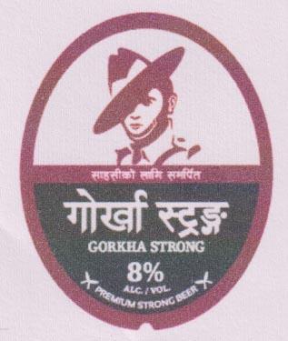 GORKHA STRONG 8% (and logo) trademark logo