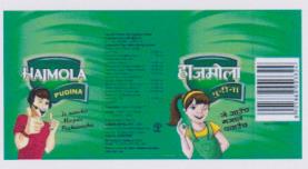 HAJMOLA PUDINA (and logo) trademark logo