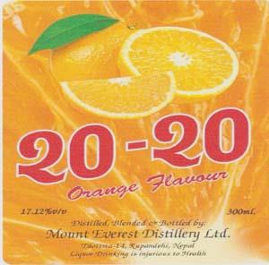 20-20 ORANGE FLAVOUR (and logo) trademark logo
