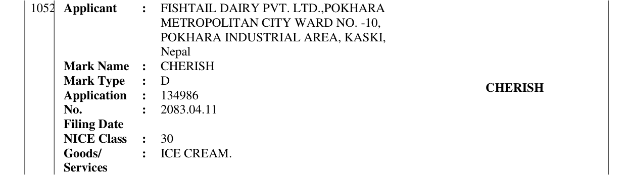 Original bulletin entry for CHERISH